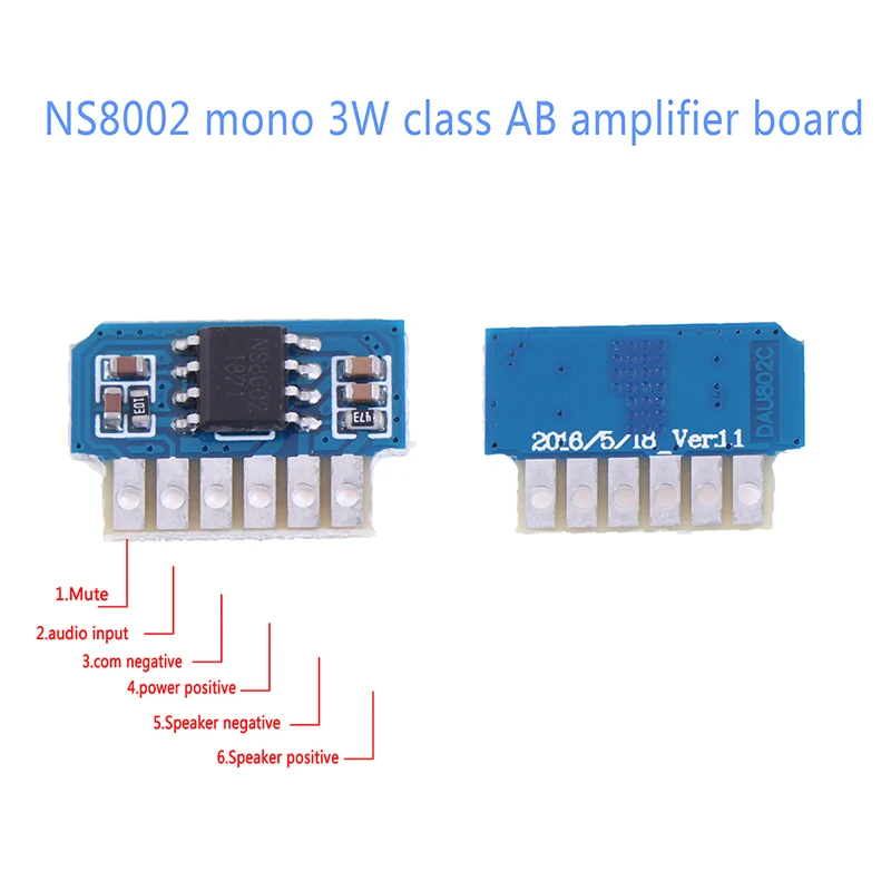 

DC 3V 3.7V 5V Class AB Mono 3W Mini Amplifier Board Audio Amp Module One Channel