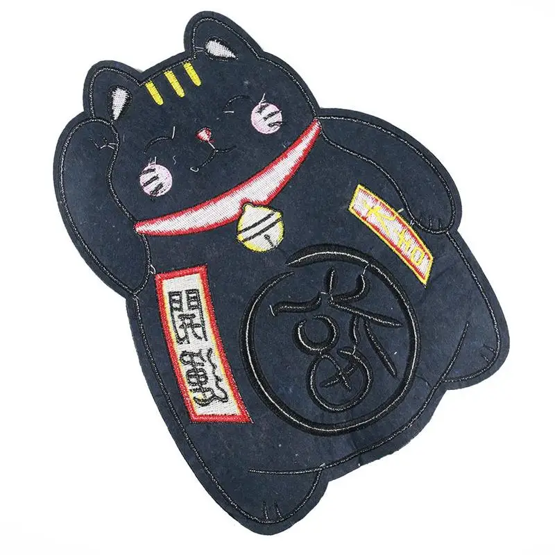 1 шт. большой Lucky Cat патч DIY Милая Вышивка Аппликация ручной работы железо на