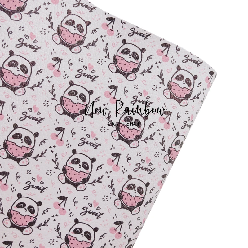 Искусственная кожа 30 х13 см в рулоне с изображением панды для рукоделия лука | Дом