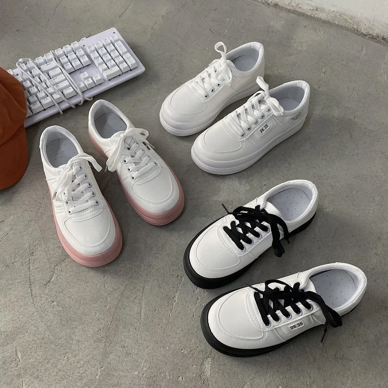 

Thick bottom lace up student sports shoes new board shoes in summer 2021 women's casual shoes