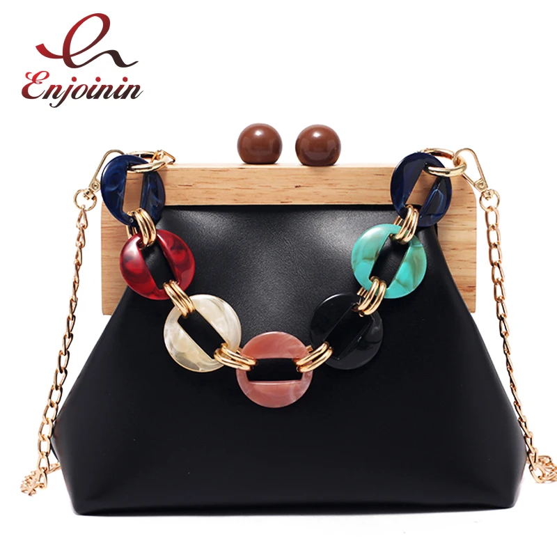 Женская сумка клатч из ПУ кожи с цепочкой и бусинами|Сумки ручками| |