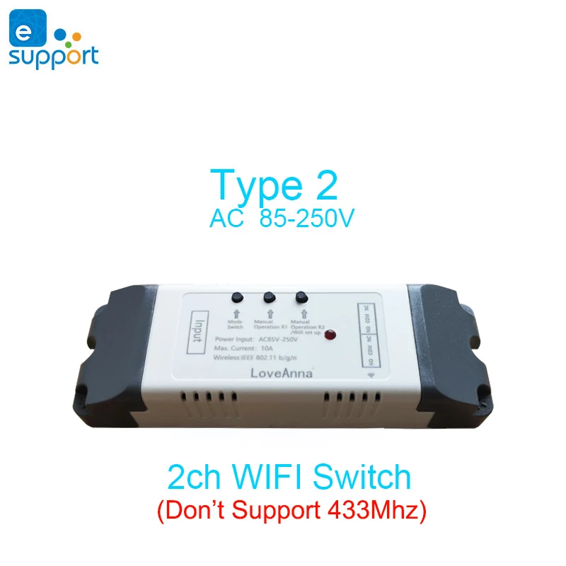 2ch AC 85-250V EWeLink Интеллектуальный переключатель Wi-Fi 2 канала реле умный дом Wi-Fi модуль DC5V 12V 24V 32V 220v моторчик для занавесок переключатель с автофиксацией/шаговым управлением с автоматической блокировкой - Цвет: 2ch AC 85-250V