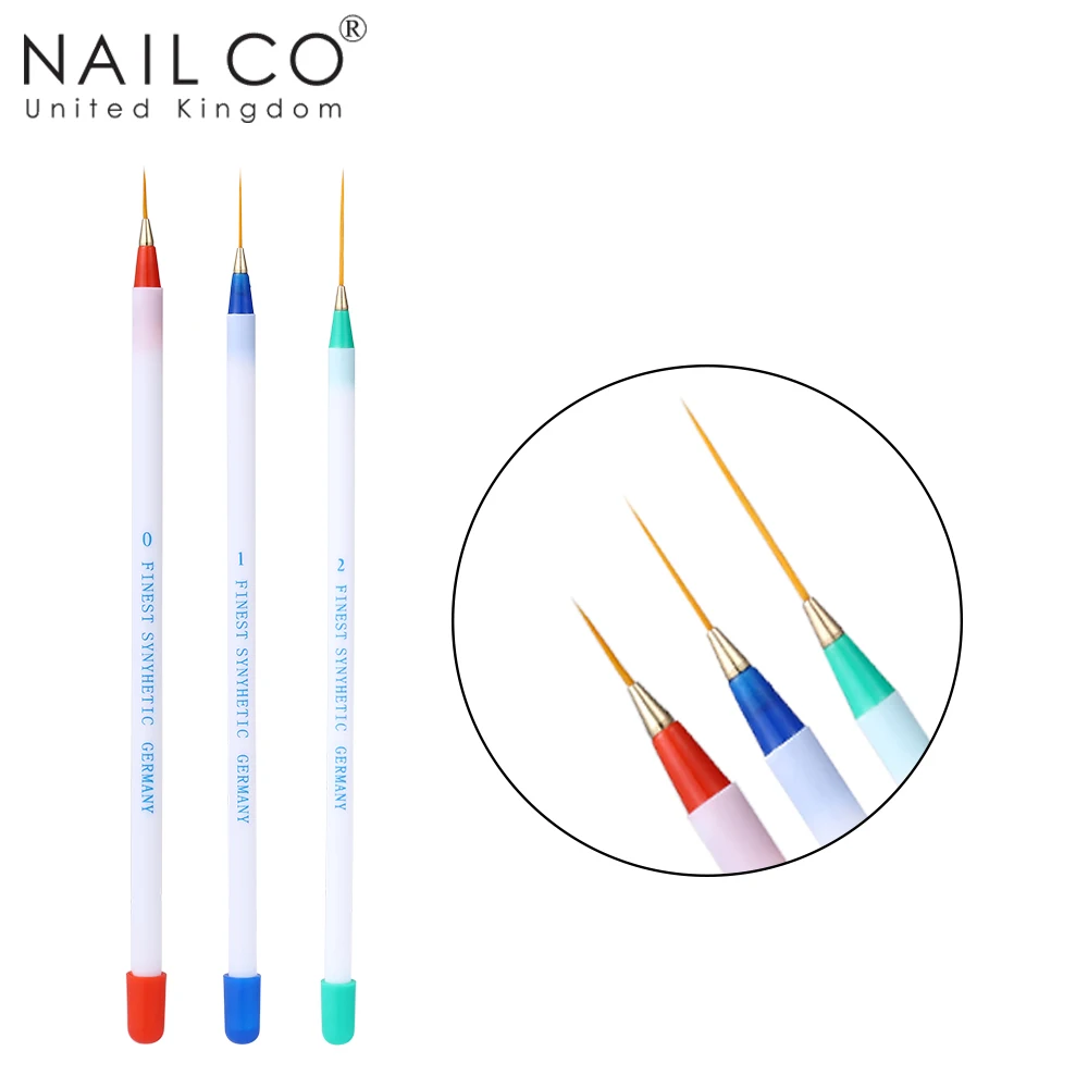 NAILCO 3 шт./компл. тонкая фотокартина полосы цветок UV светодиодный Гель лак кисть