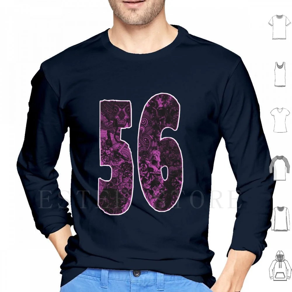 Фото 56 Толстовка Fifty Six с длинными рукавами Dressrosastore 56 Татуировки Fiftysix Six Nine Татуировки Номера Татуировки Номер Фиолетовый №1