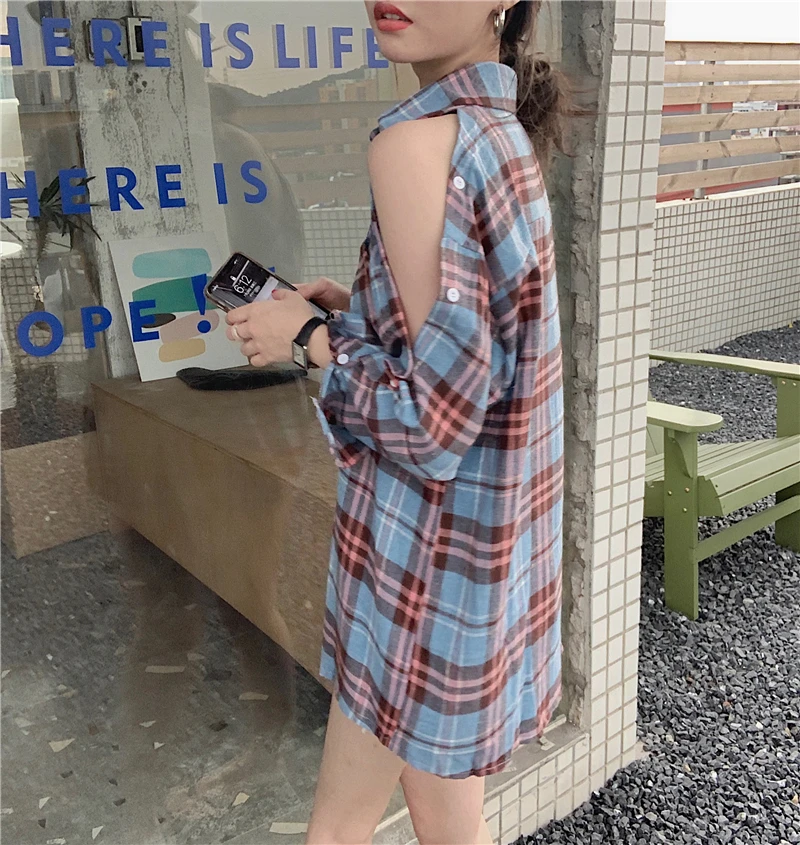 

2021 Autumn Korean Chic Women's Shirt Cardigan Fashion Off-the-shoulder Loose Vintage Wild Thin Hipster Shirts Cloth For Women