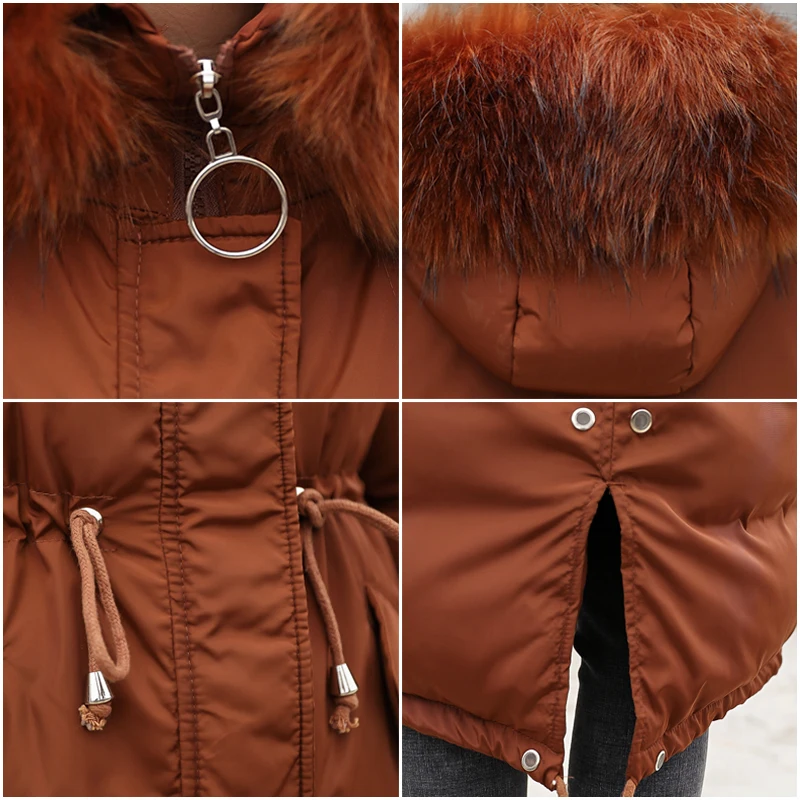 2019 Новое высококачественное Женское пальто Длинная парка с капюшоном мехом