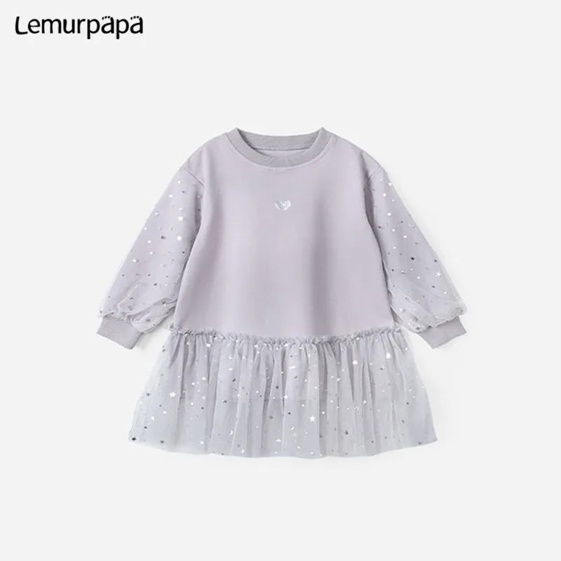

Kids Clothes Girl Dress Vestidos Mesh Princess Dresses Shiny lantern sleeve Children Clothing Princess Sweet Dress