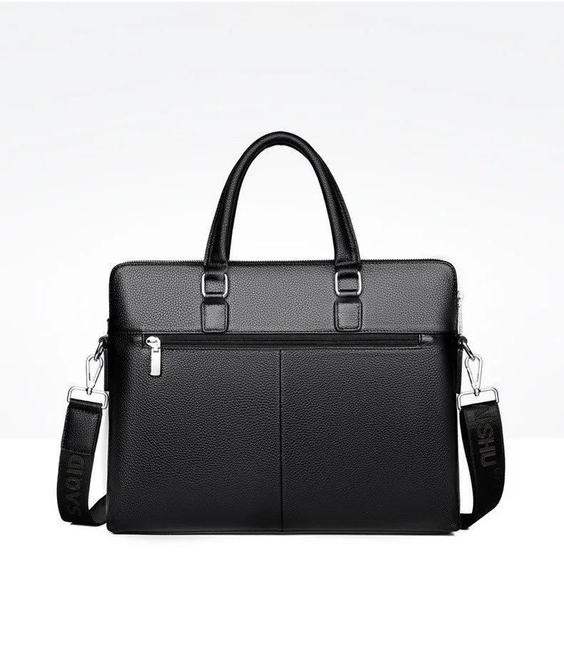 Men Top Layer Cowhide Briefcase Business Travel Bag  Male Computer Laptop Handbag High Quality Shoulder Cross body Bag