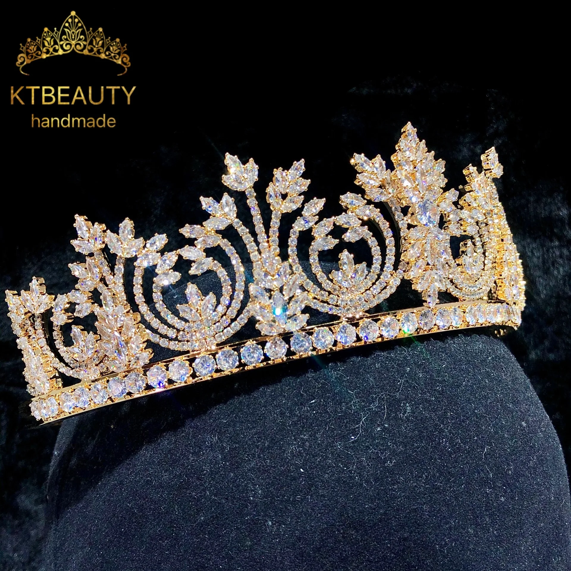 Новая тиара стразы полукрутящаяся большого размера серебристая/Золотистая