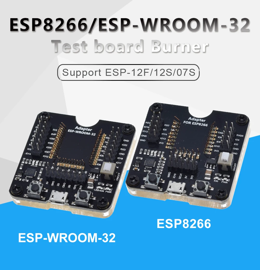 ESP8266 ESP-WROOM-32 ESP32-WROVER макетная плата Тесты сжигание приспособление инструмент загрузчик для ESP-12F ESP-07S ESP-12S ESP8266
