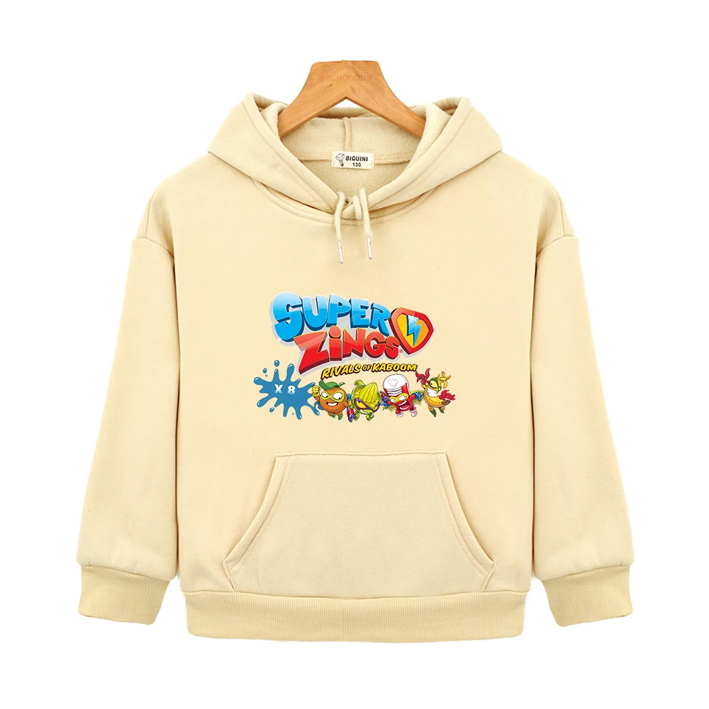

New Kids Boys Superzings Costume Pullover Hoodie Cartoon Casual Sweatshirt Children's Clothing Girls Kawaii Warm Streetwear Coat