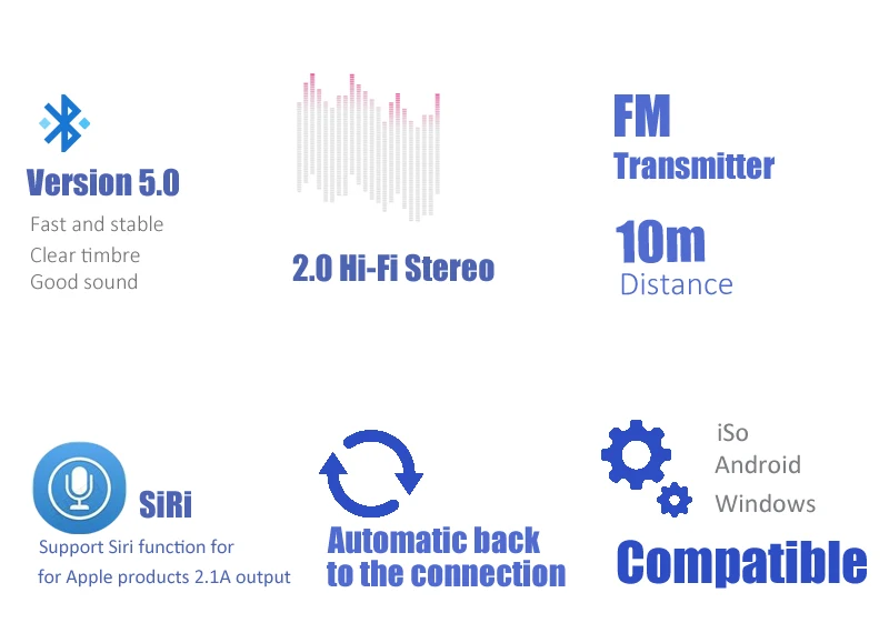 Bluetooth Aux беспроводной 3,5 мм автомобильный комплект музыкальный приемник адаптер громкой связи светодиодный дисплей Автомобильный дополнительный Громкоговоритель Поддержка для iPhone SiRi