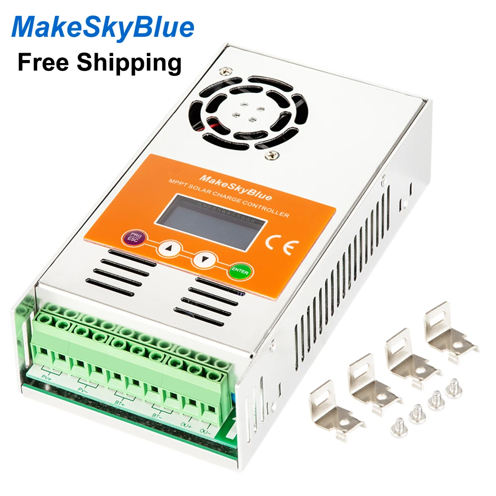 MakeSkyBlue MPPT Контроллер заряда 30A 40A 50A 60A ЖК-дисплей защита от перегрузки версия V118 V119-WiFi