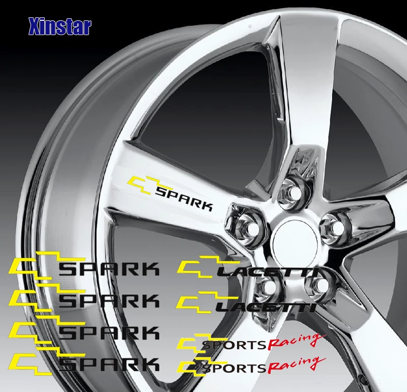 

4pcs Car Wheel Sticker For Cruze Captiva Lacetti Aveo Orlando Epica Camaro Spark