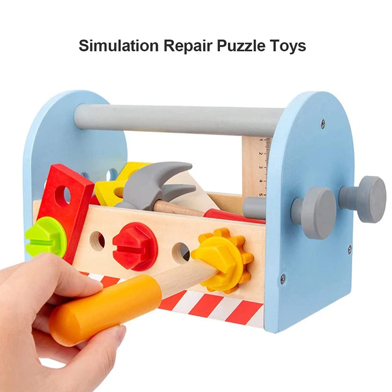 

Kids Wooden Disassembly Tool Box Kit Early Education Simulation Repair Puzzle Toys for Children Intelligence Development FOU99