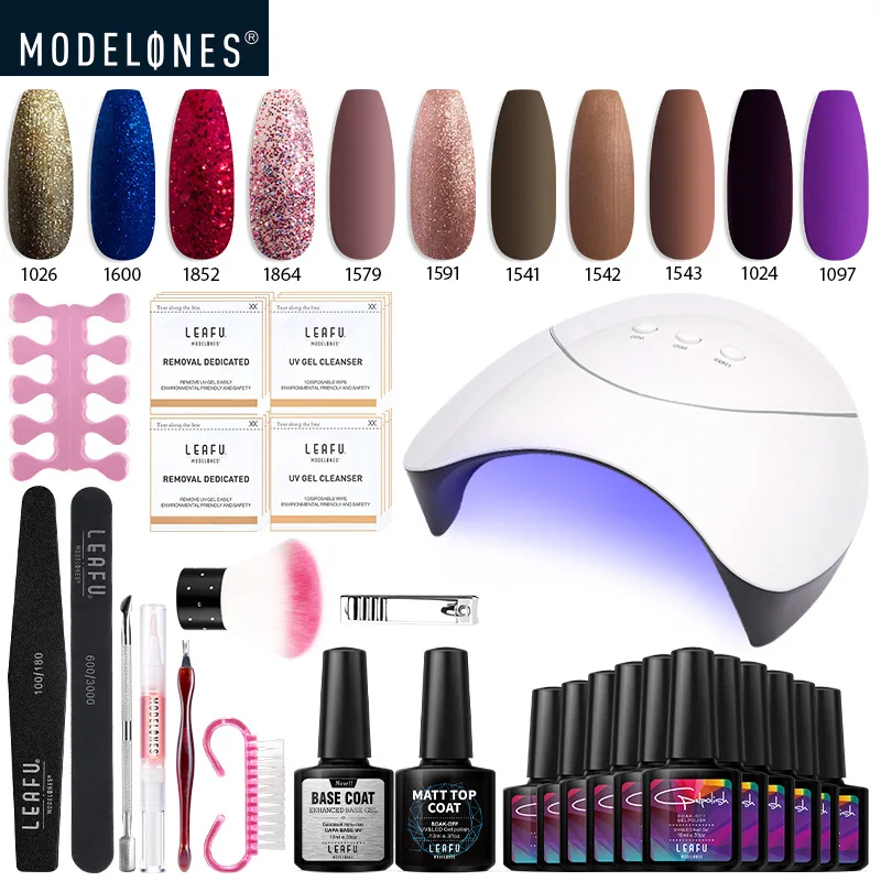 Modelones 25 шт./лот матовый Гель лак для ногтей 36 Вт набор ламп УФ/светодиодный