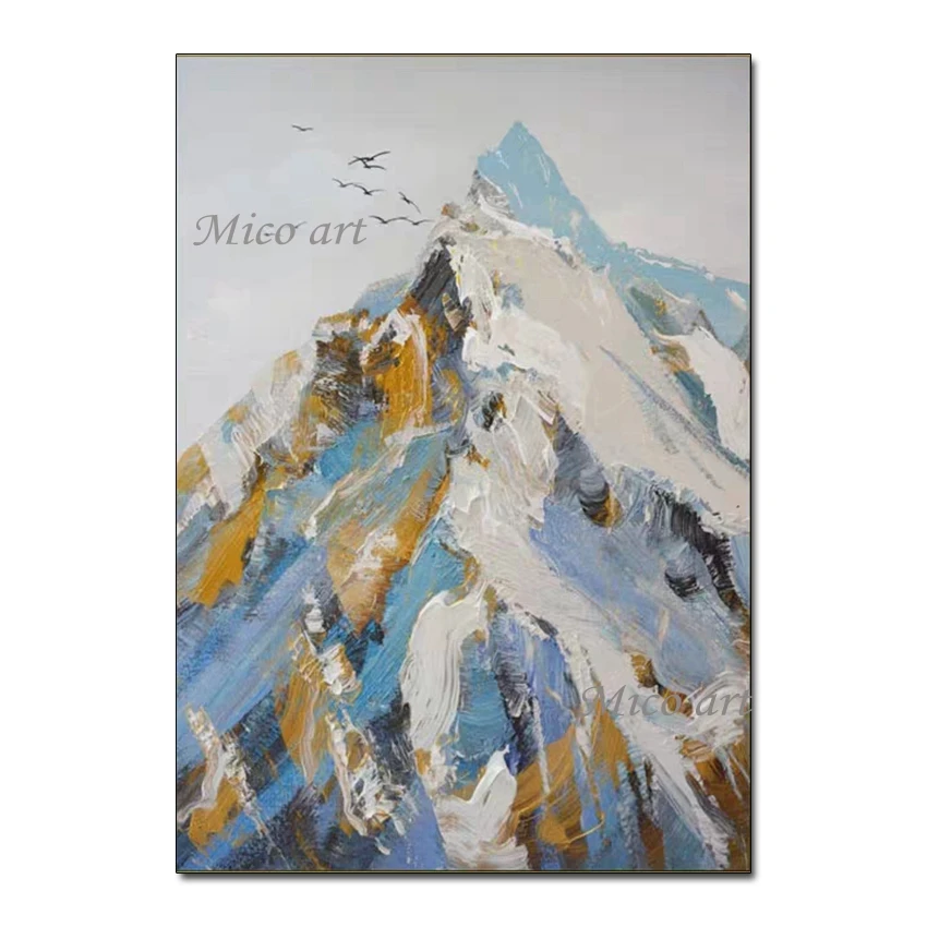 

100% Hand Drawn Abstract Textured Design Oil Painting Mountain Landscape Wall Decor Acrylic Art Unframed Paintings High Quality