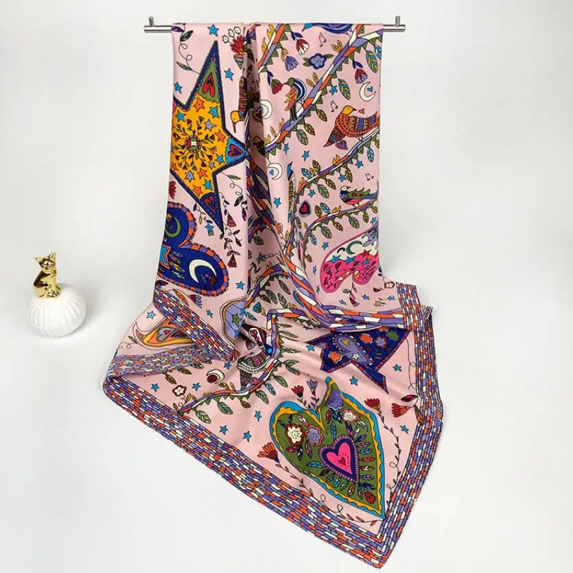 

Шарф женский квадратный с геометрическим принтом, 90 х90 см