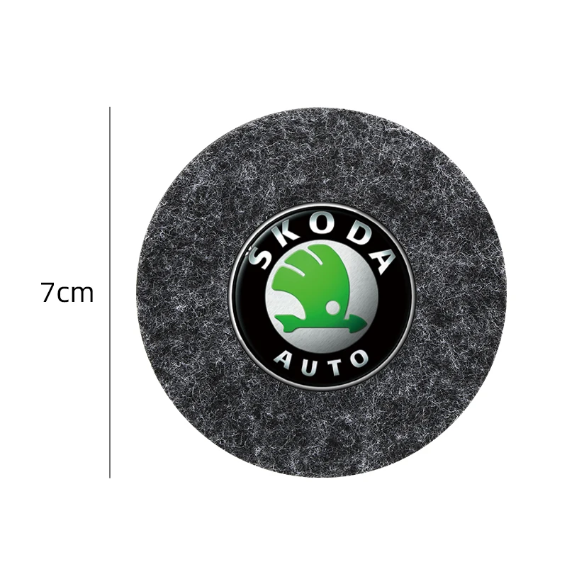 Автомобильный стильный коврик из высококачественного фетра для чашки с нескользящим покрытием для Skoda Octavia Fabia Rapid Yeti Kodiaq Superb On.