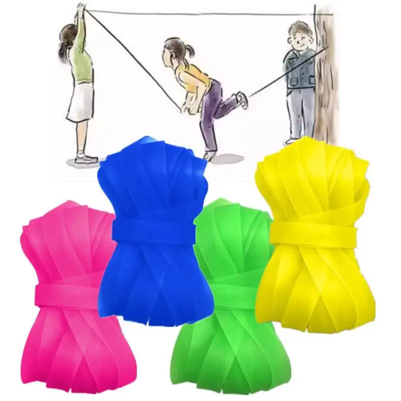 

4 шт. 5/10 м Премиум резиновая повязка для детей эластичная резиновая повязка с инструкциями для прыжков для игр на открытом воздухе