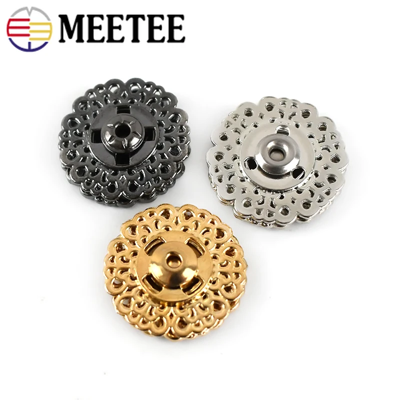 Meetee 20 наборов металлические кнопки полые Невидимые для пальто застежки гвоздики