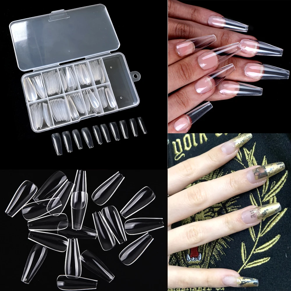 100pcs nail tips press on nails nail supplies for professionals false nails medium coffin nails full cover tips faux ongles