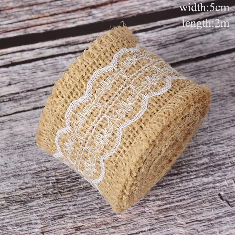Taoup 10 шт. ретро DIY Sackcloth Винтаж деревенский Свадебные мероприятия партия поддерживает поставки джутовые мешковины Цветы Роза потертый - Цвет: 2m Jute 11