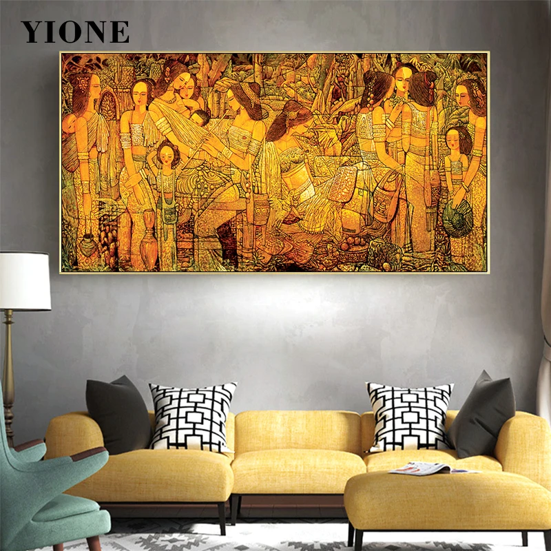 

Classic Mythology Ethnic Ancient Street Womans Art Oil Painting Religious Poster Wall Picture Canvas Prints Living Room Decor