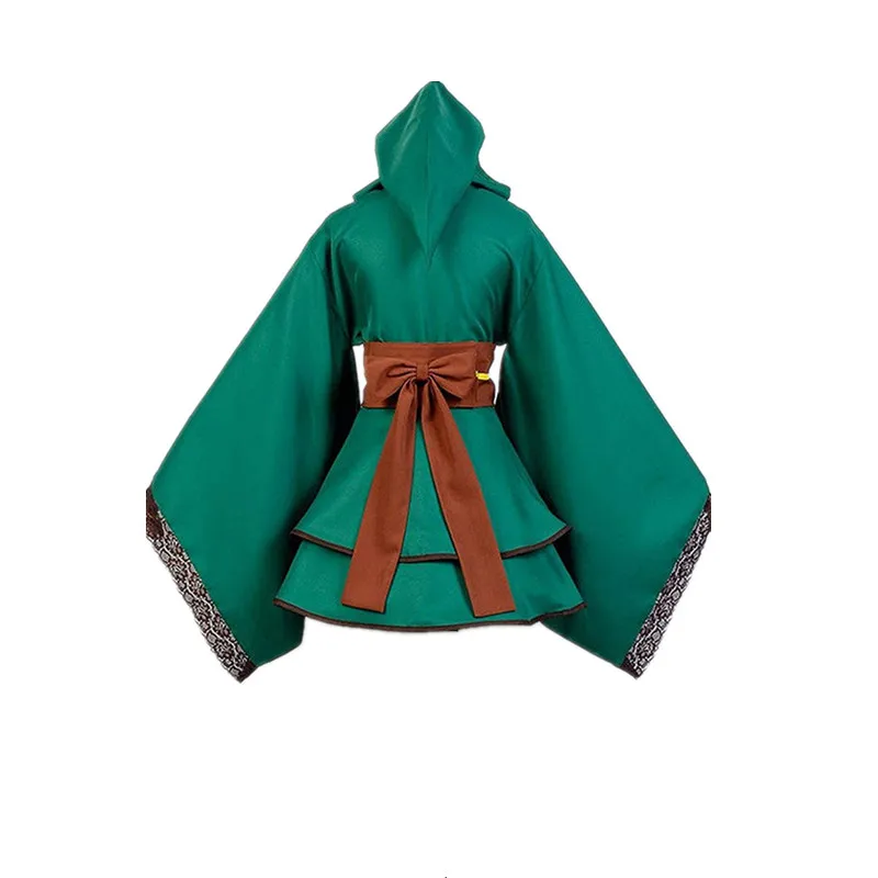 Аниме Легенда о Зельде герой ссылка Косплей Костюм юката кимоно халат зеленая