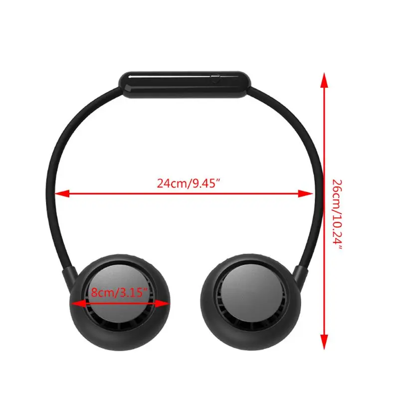 

Portable Hanging Neck Fan 360 Rotary Cooling Fan Low Noise Air Cooler 3 Speed