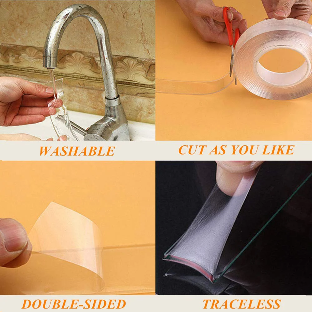 Двухсторонняя бесконтактная нано лента многофункциональная волшебная