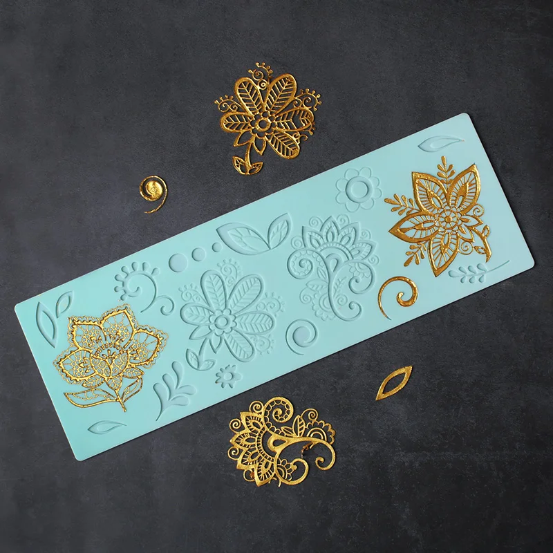 Цветочные силиконовые кружевные формы для украшения тортов помадки пищевые