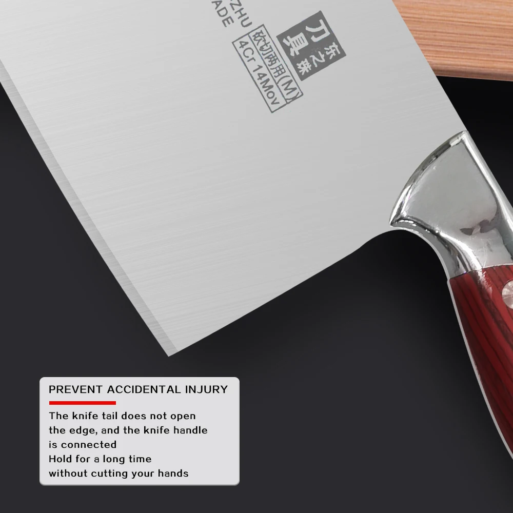 

7 Inch Chinese Cleaver Handmade Chopper Chef Stainless Steel Knife Professional Kitchen Knives Meat Vege Slicer Chopping