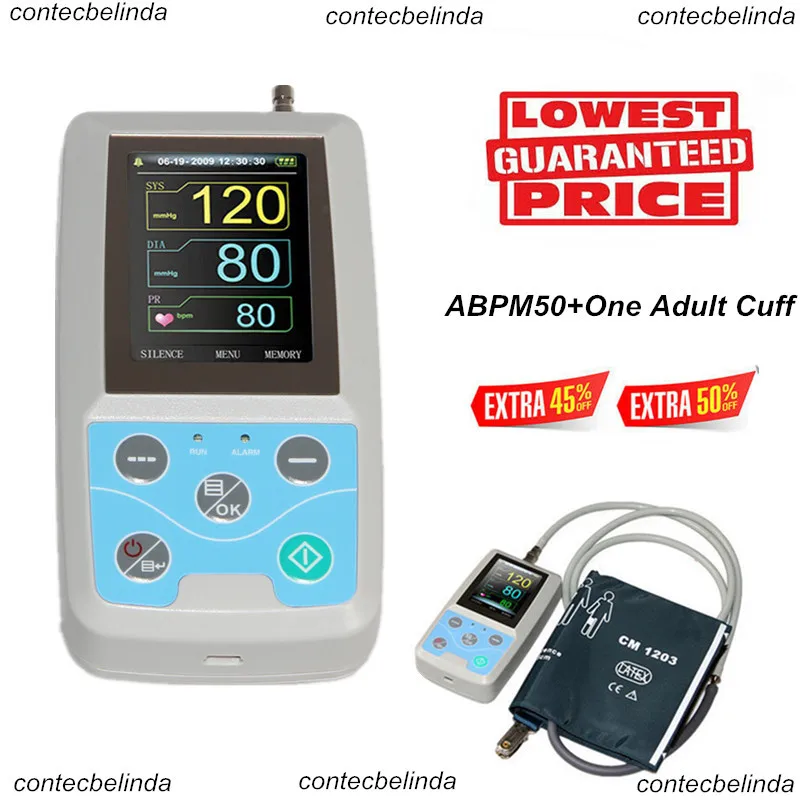 CONTEC 24 часа педиатрический осциллограф монитор, холтеровский ABPM50, софтмары включают, один взрослый манжет