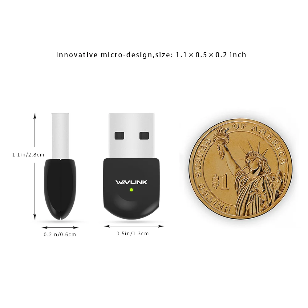 Wavlink мини-usb Wi-Fi адаптер WiFi ключ MT7610U беспроводная сетевая карта двухдиапазонный wifi 2,4 и 5 ГГц адаптер ЛВС USB Wi Fi Ethernet