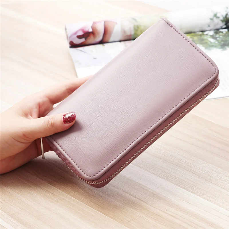 

Genuine Leather Organ Purse Long Wallet Passport Case RFID Protect Multi-Slots Large Capacity Business Card Holder
