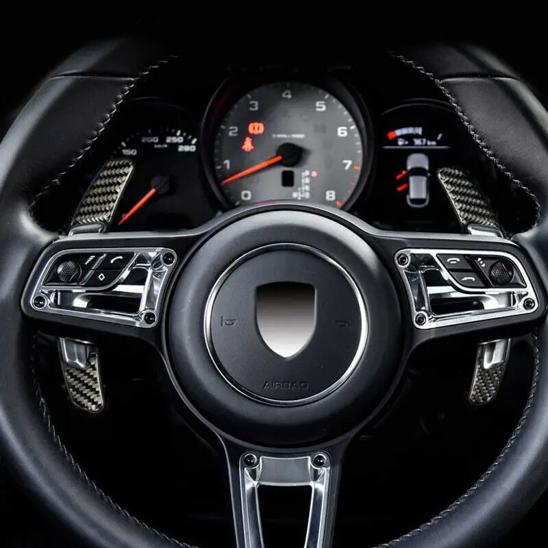 

1 Pcs For Porsche Macan 991 Spyder 918 718 Real Carbon Fiber PDK Shift Paddle Extension 2X Car Styling Parts Accessories