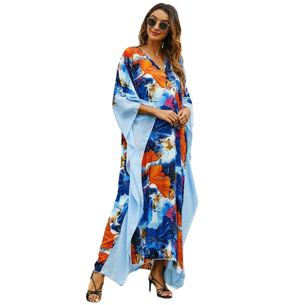 Dubai Abaya Is A New Spring/summer 2021 Holiday Casual Dress For Muslim Ladies With Large Size Dress In Middle East Turkey Print  - buy with discount