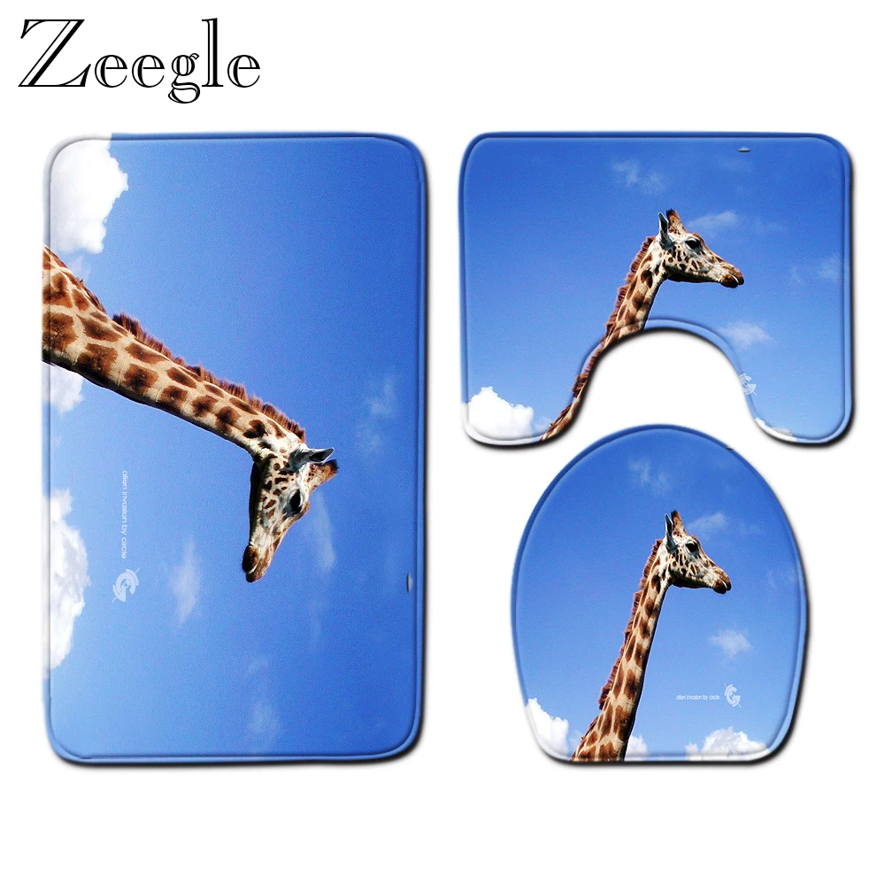 Zeegle Non-slip Ванная комната Туалет чехол пол впитывающие коврики для ванной коврик Ванная комната ковролин для пляжа в виде ракушки Ванная комната туалет