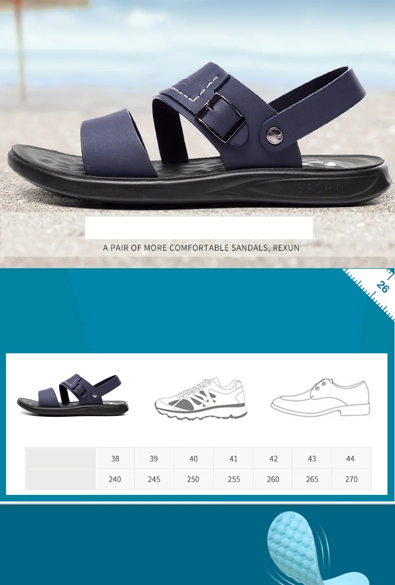 

Sandals Year And Summer New Dual-Use Men's Slippers Men Casual Soft Leather Soft-Soled Beach Nmd Martens Shoes