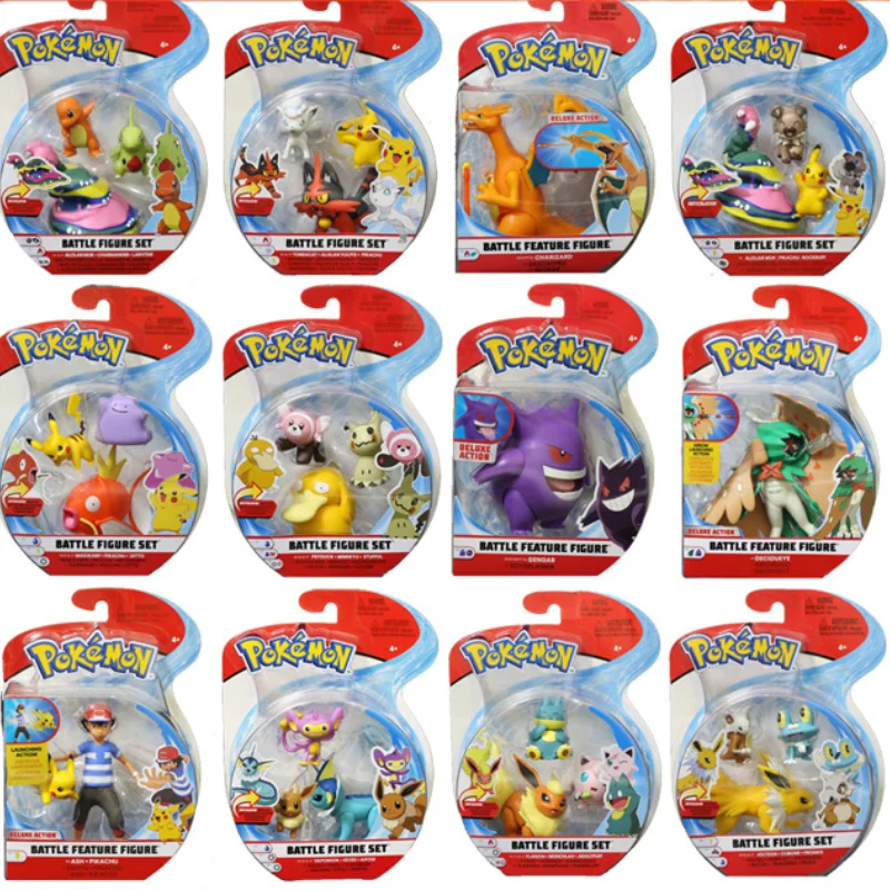 

Genuine WCT Pokemon Battle Feature Figures Pikachu Mew Gengar Charmander Snorlax Eevee Model Toy Gift Decoration Collection