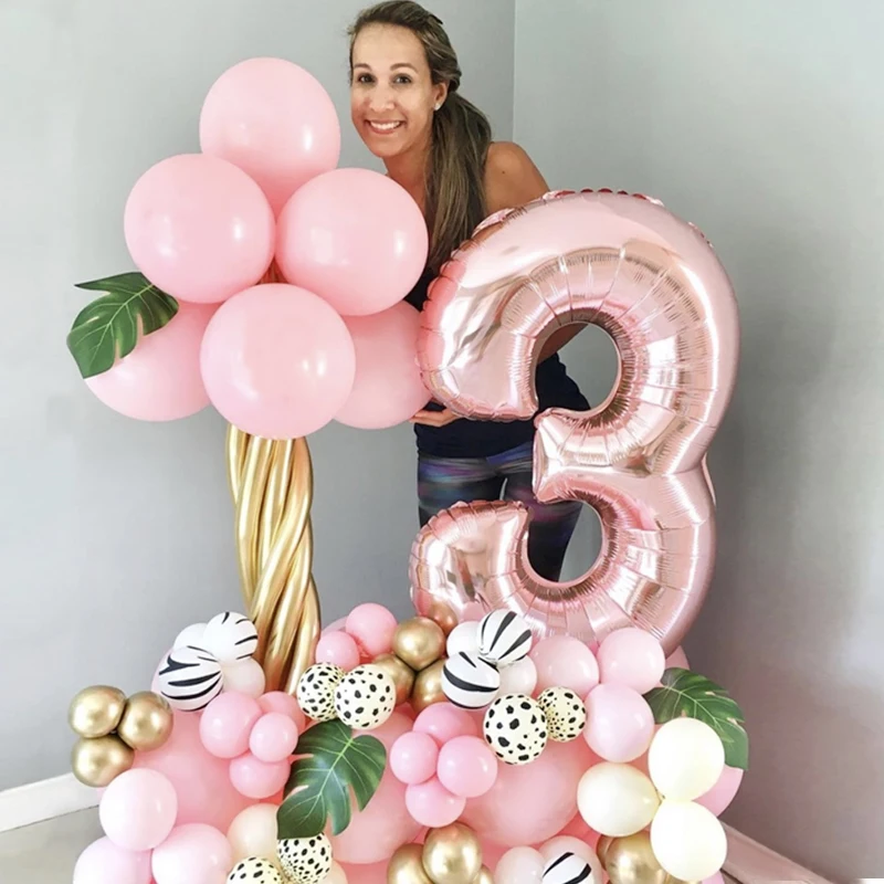 67Pcs Pink Digital Animal Print Balloons Palm Leaf Forest Globos Safari Girl Birthday Party Decoration Anniversary Bridal Shower | Дом и сад
