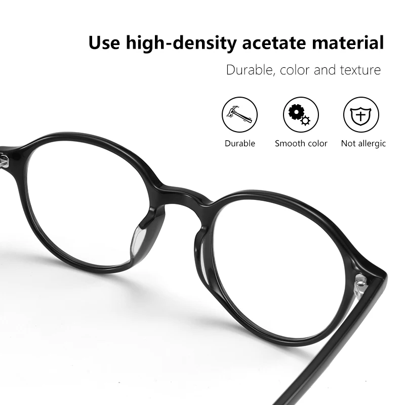 zenottic acetate anti blue light blocking glasses small round computer eyeglasses frame for men women optical myopia eyewear free global shipping