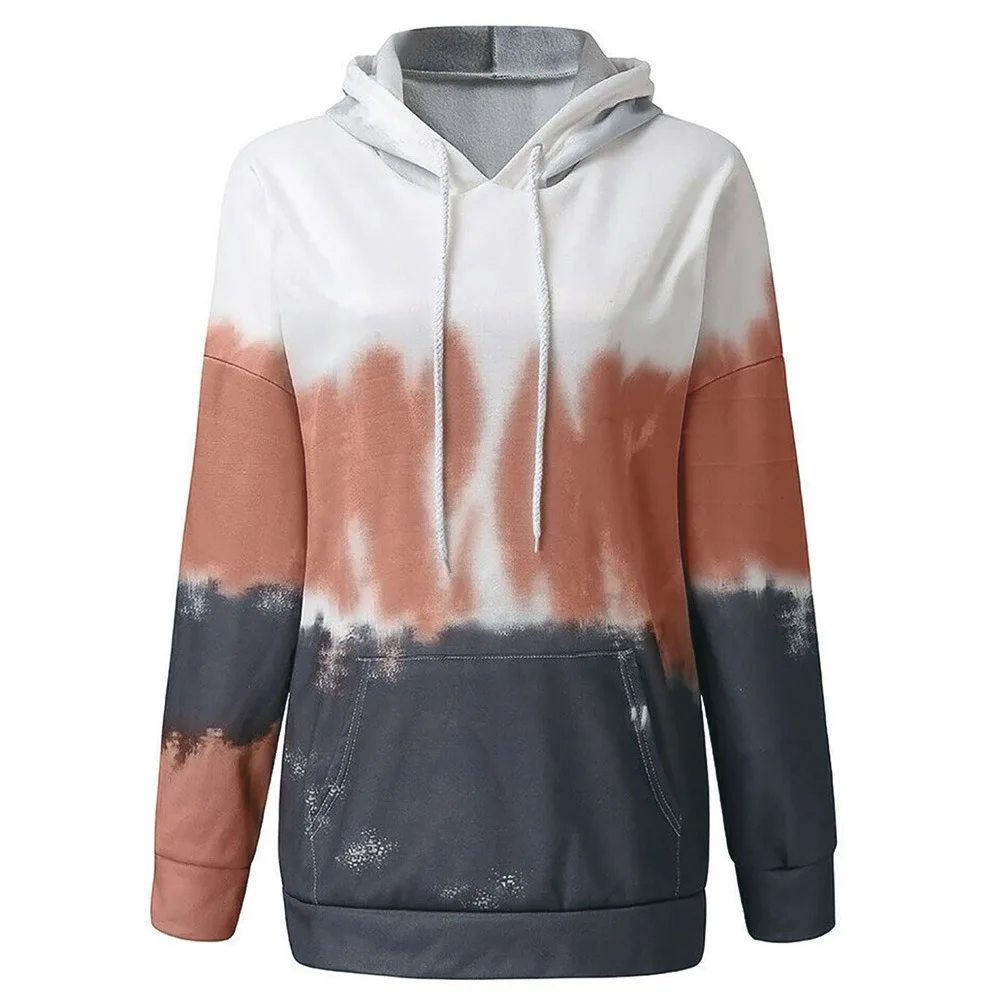 

2019 New Style for Autumn and Winter Popular Hooded Long-Sleeved Pullover Gradient Contrasting Color Stitching Loose Sweater