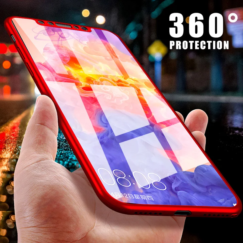 360 простой чехол с полным покрытием для iPhone 7 7Plus 8 6 S Plus жесткий из поликарбоната