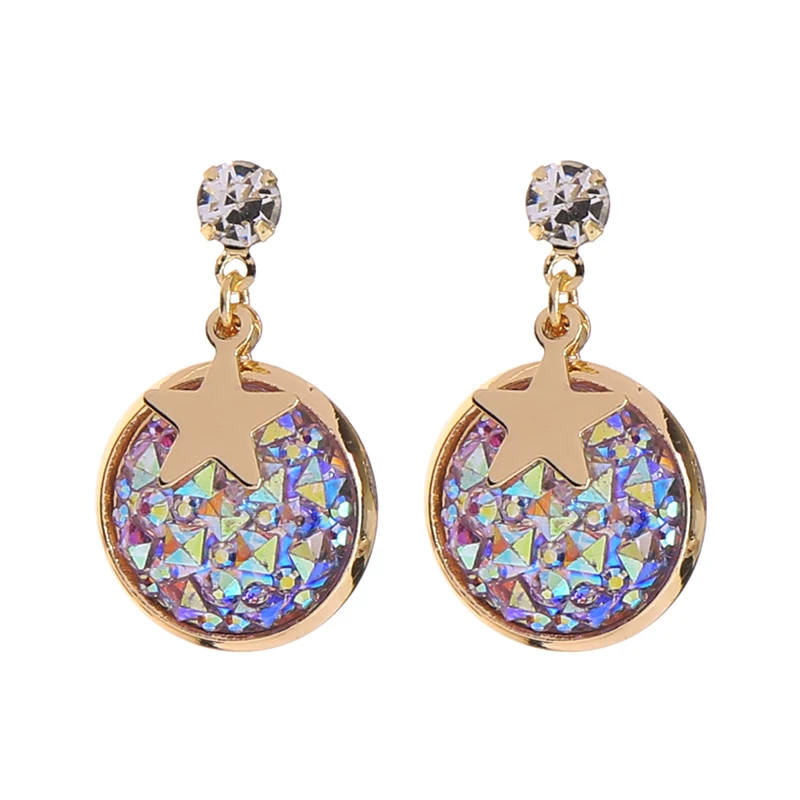 Ethinic New Arrival Drop Earring For Women Korean Cute 2 Style Shine Star Handmade Appointment Date Gift Jewelry | Украшения и
