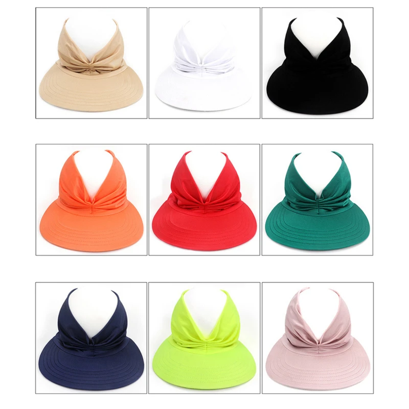 2022 Women's Summer Sun Hat New Fashion Ladies Ponytail Beach Elastic Sunscreen Hats For Female | Аксессуары для одежды