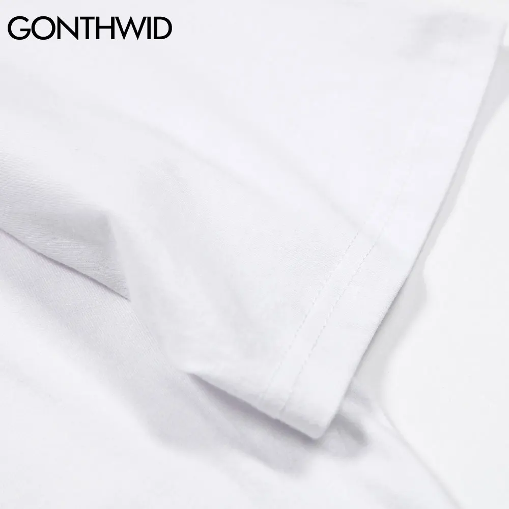 

GONTHWID Tees Shirts Broken Heart Painting Short Sleeve Tshirts Streetwear Harajuku Hip Hop Fashion Casual Cotton Loose Men Tops