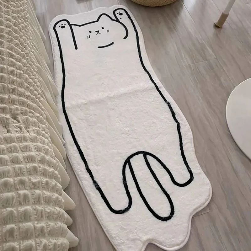 

Nordic Cartoon Rug Bedroom Bedside Carpet Cute Cat Soft Floor Mat Bathroom Non Slip Doormat for Home Decor