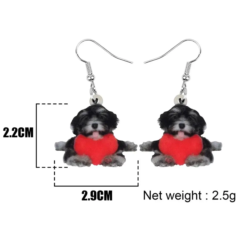 Bonsny акриловый День Святого Валентина Любовь шнаузер фото животное Висячие